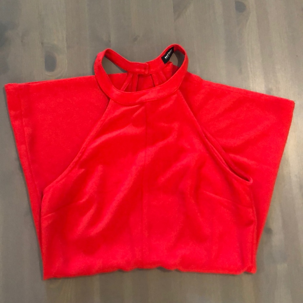 American Apparel red halter romper